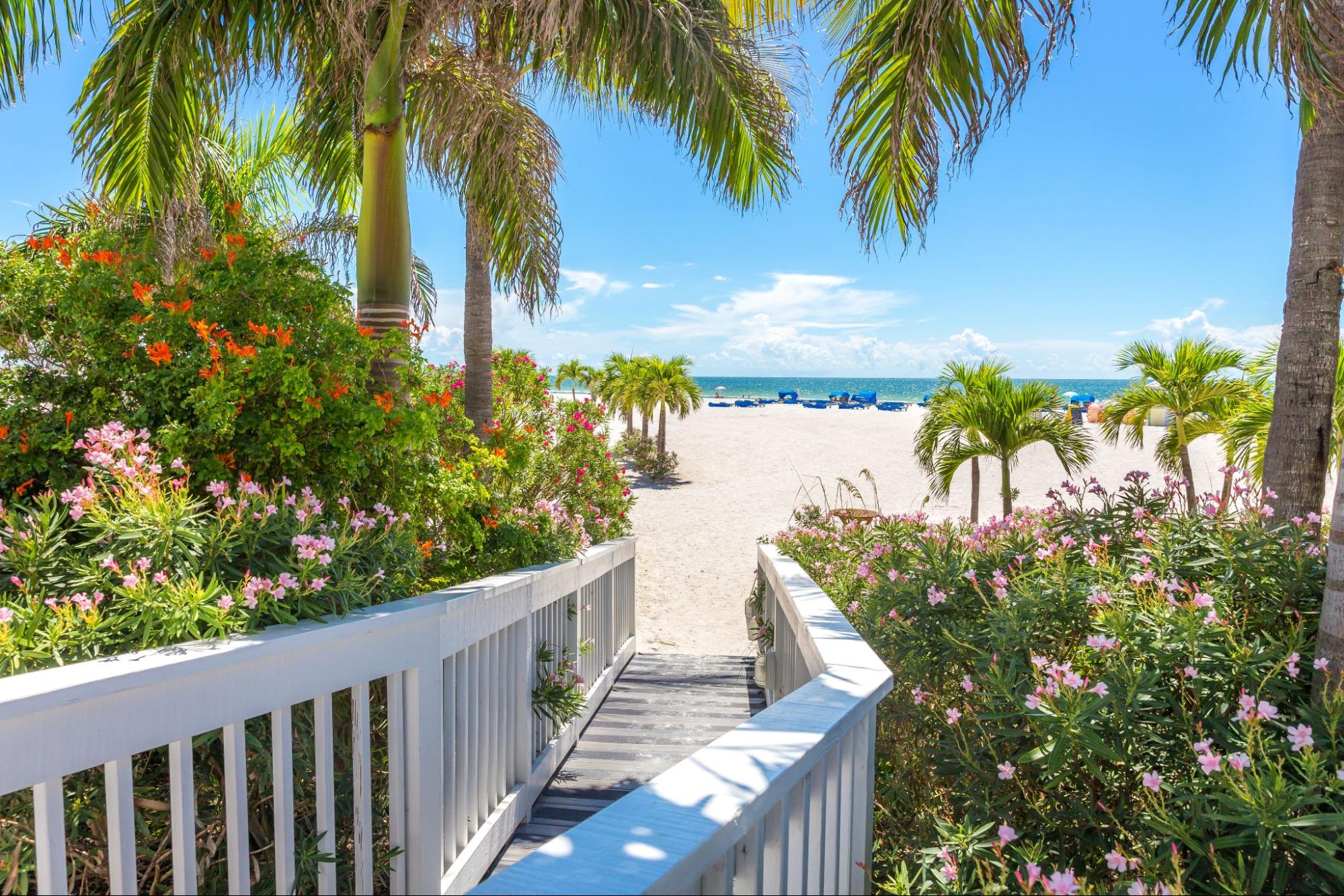 A serene boardwalk opens up onto St. Pete beach